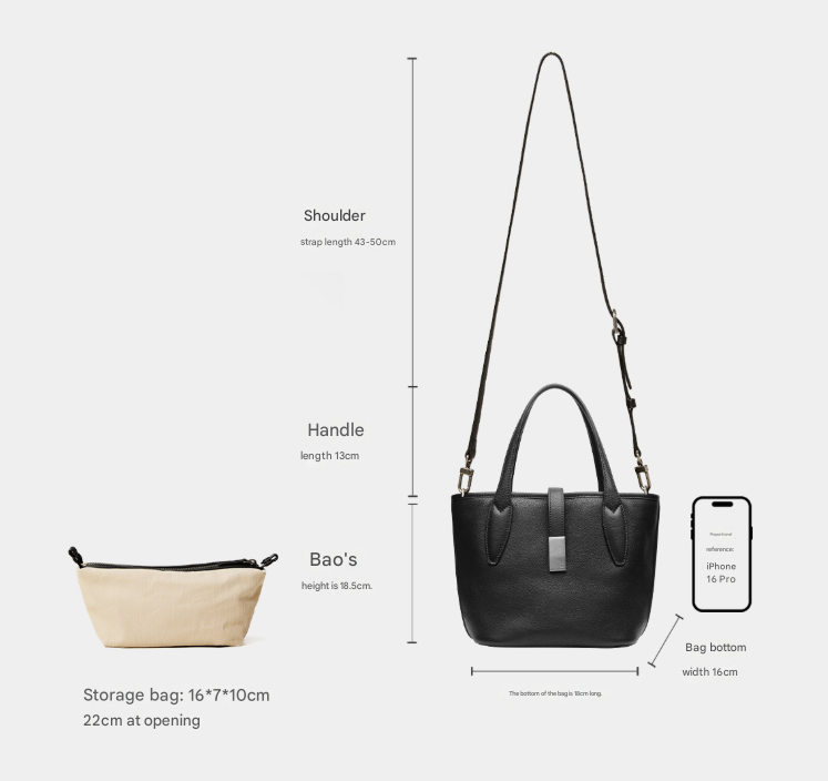 Brown Women's Vegetable Tanned Leather Bucket Bag Minimalist Crossbody Handbag view 3