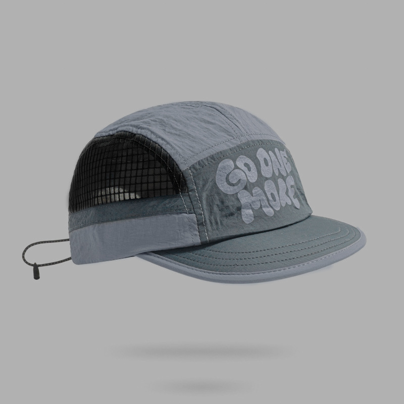 Grey UPF 50+ Quick-Dry Outdoor Sun Hat with Breathable Mesh - Lightweight