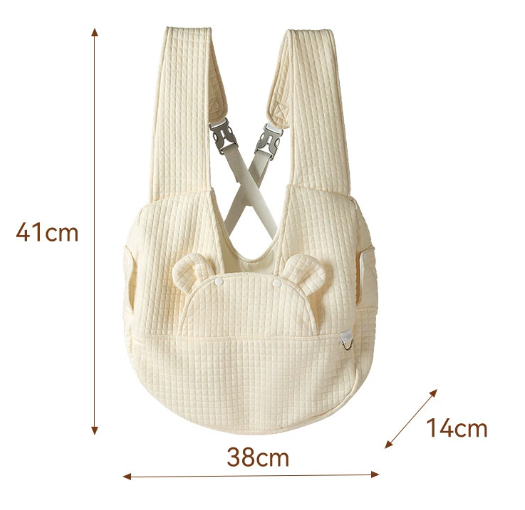 Small Pet Carrier Backpack Adjustable Cross-Back Sling Bag Hands-Free Front view 2
