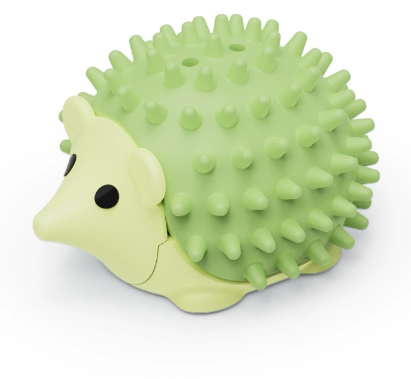 Green 4 Pack Hedgehog Catnip Toys Self Grooming Face Scratcher & Teething Chew