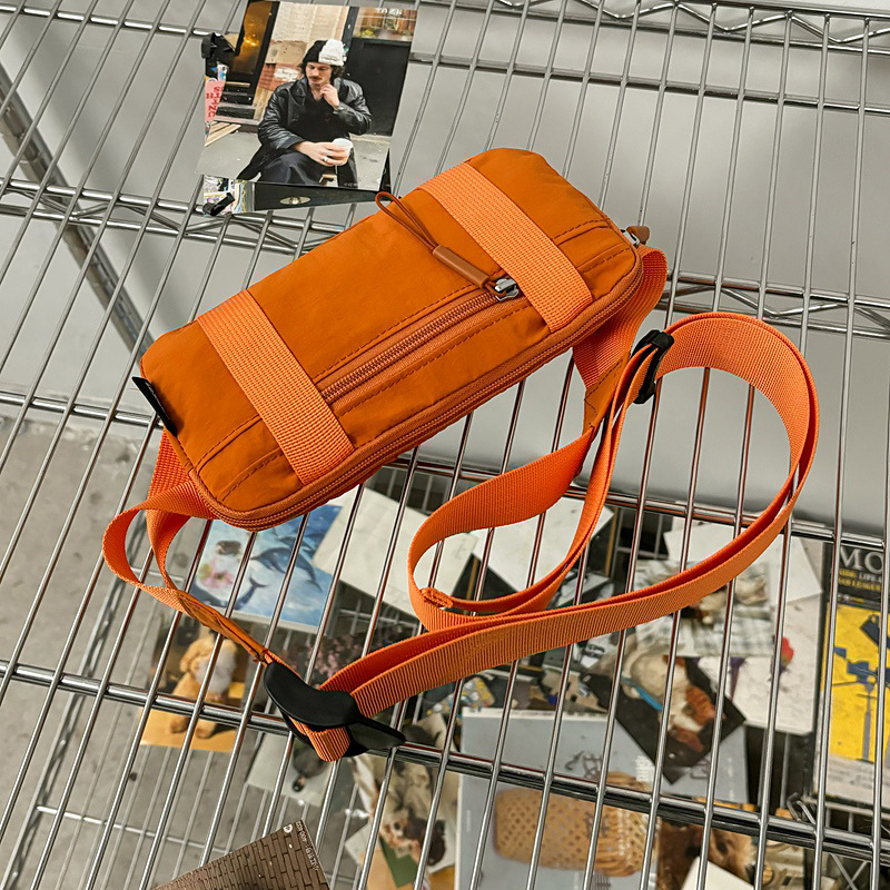 Orange Unisex Mini Crossbody Waist Bag Lightweight Nylon Running Belt Phone