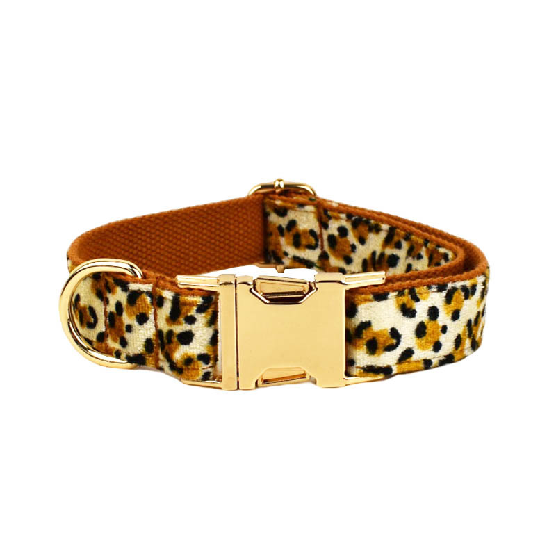 S Luxury 5 Piece Dog Harness and Collar Set Leopard Print with Leash Bow Tie & view 2
