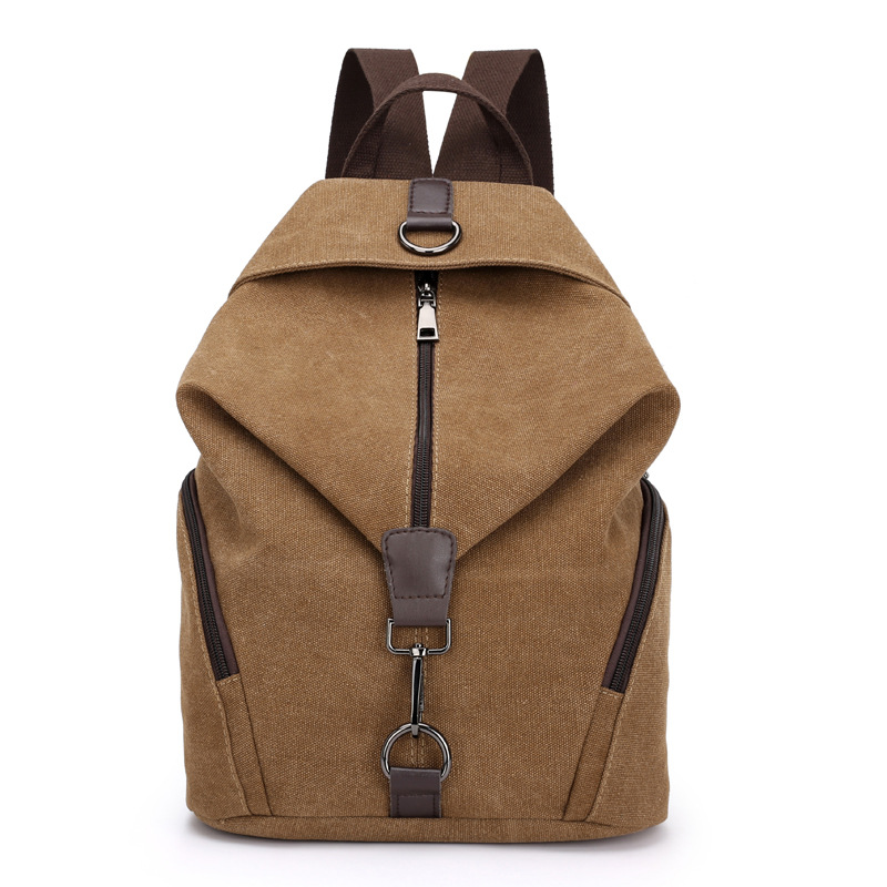 Brown Women's Vintage Canvas Backpack Casual Daypack Retro College School Bag