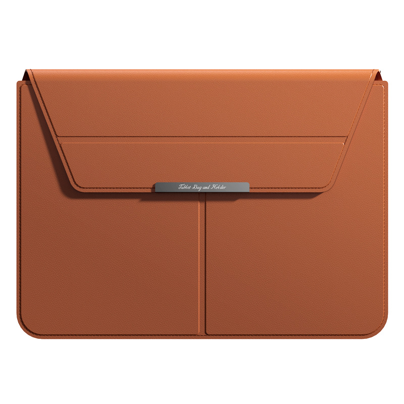 3-in-1 Detachable PU Leather Laptop Sleeve with Ergonomic Stand & Mouse view 2