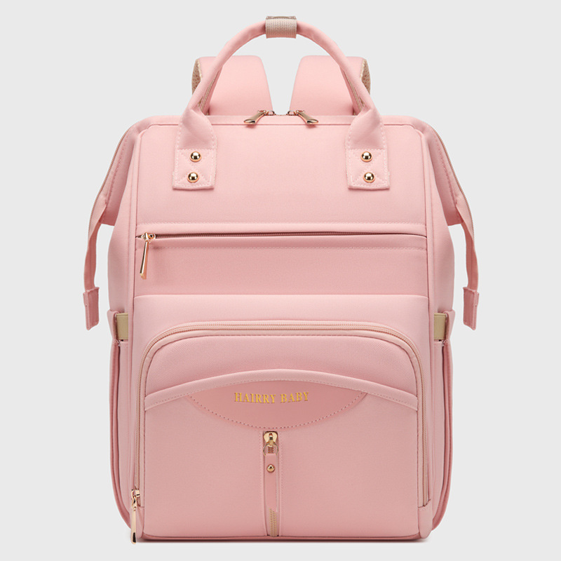 Multifunctional Diaper Bag Backpack(Pink) - Large Capacity & Organized Storage