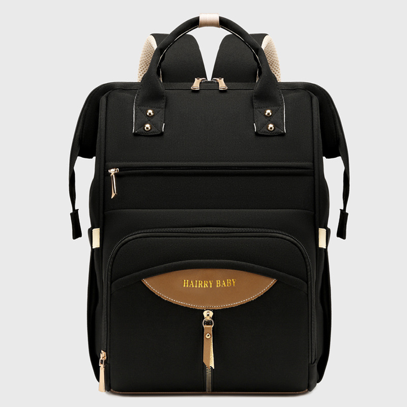 Multifunctional Diaper Bag Backpack(Black) - Large Capacity & Organized