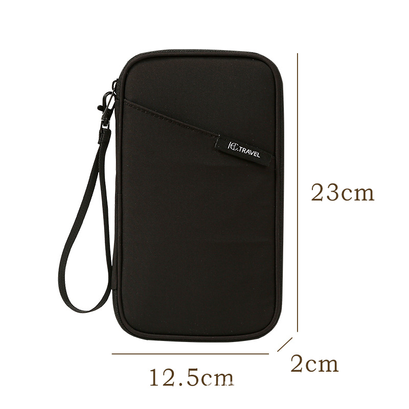 Travel Document Organizer(black) - Multi-Pocket Design
