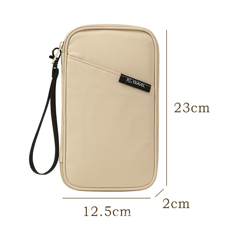 Travel Document Organizer(beige) - Multi-Pocket Design
