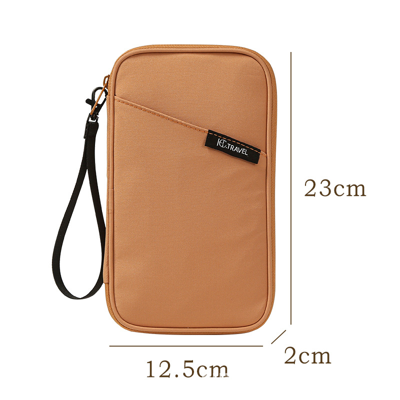 Travel Document Organizer(brown) - Multi-Pocket Design