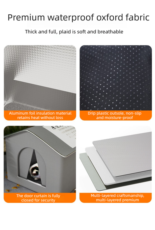 Large Size Elevated Indoor/Outdoor Pet Shelter(grey): Waterproof view 3