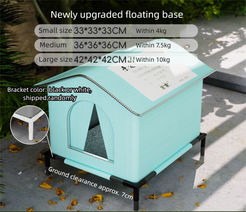 Small Size Elevated Indoor/Outdoor Pet Shelter(blue): Waterproof