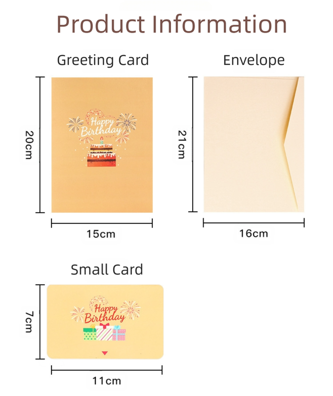 Interactive 3D Pop-Up Birthday Card with Music, Light view 2