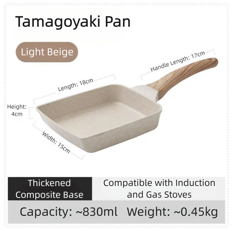 White Rectangular Non-Stick Frying Pan 19×14×4cm - Open view 2