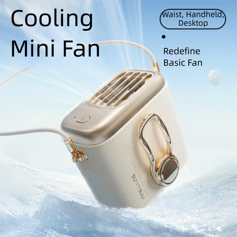 Brown Portable Fan for Outdoor, Waist Clip, and Desktop Cooling view 4