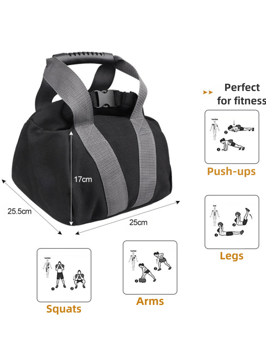 Black Portable Fitness Kettlebell Sandbag view 5