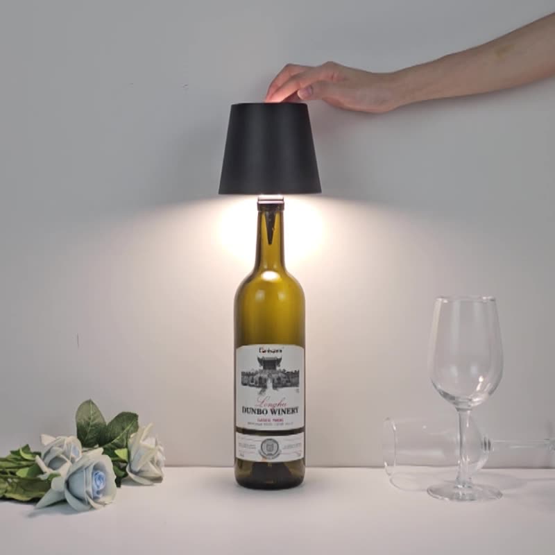 Cream-Coffee Cordless Tri-Color Wine Bottle LED Lamp view 3