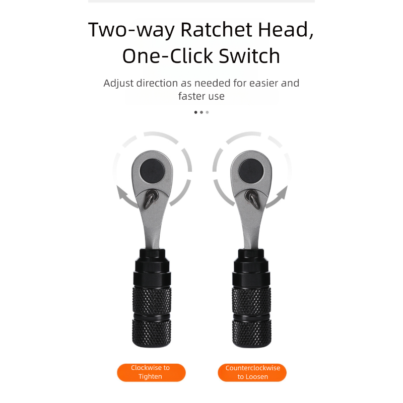 Compact Bicycle Ratchet Tool Kit - Bidirectional Wrench view 2