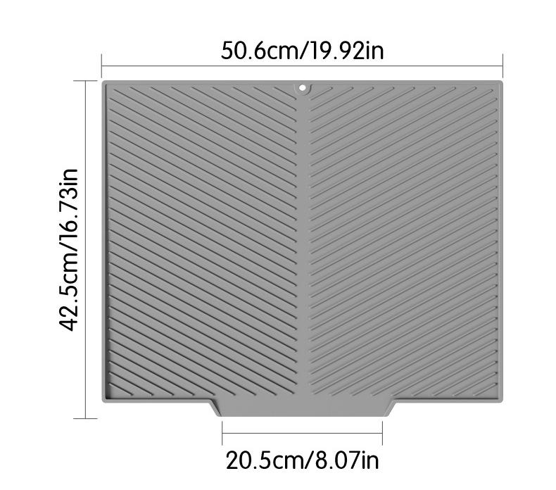 2PC White Multi-Use Drain Mat (51x43 cm) – Non-Slip Heat Protection for Dish view 5