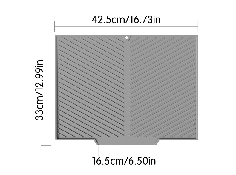 2PC Black Multi-Use Drain Mat (43x33 cm) – Non-Slip Heat Protection for Dish view 5
