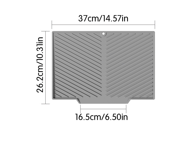 2PC Black Multi-Use Drain Mat (37x27 cm) – Non-Slip Heat Protection for Dish view 5