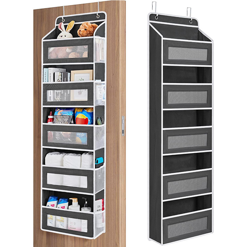 5-Tier Black Over The Door Organizer – Heavy-Duty Hanging Storage (15.7in x