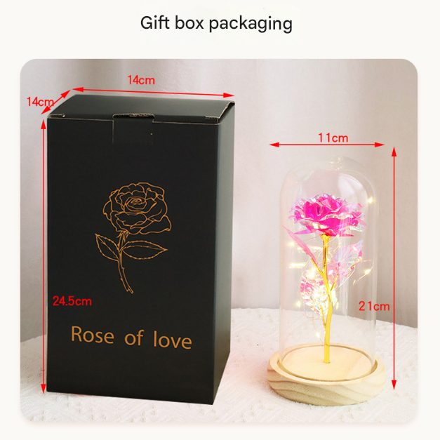 Colorful Rose LED Light – Black Clover Plastic Base view 2