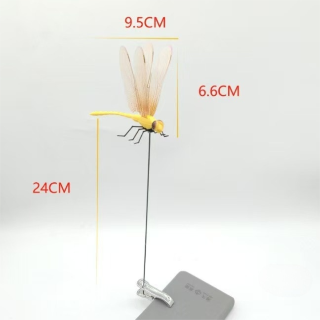 6-Pieces Red Small Garden Dragonfly Clips – 3D Colorful Insect Decoration view 2