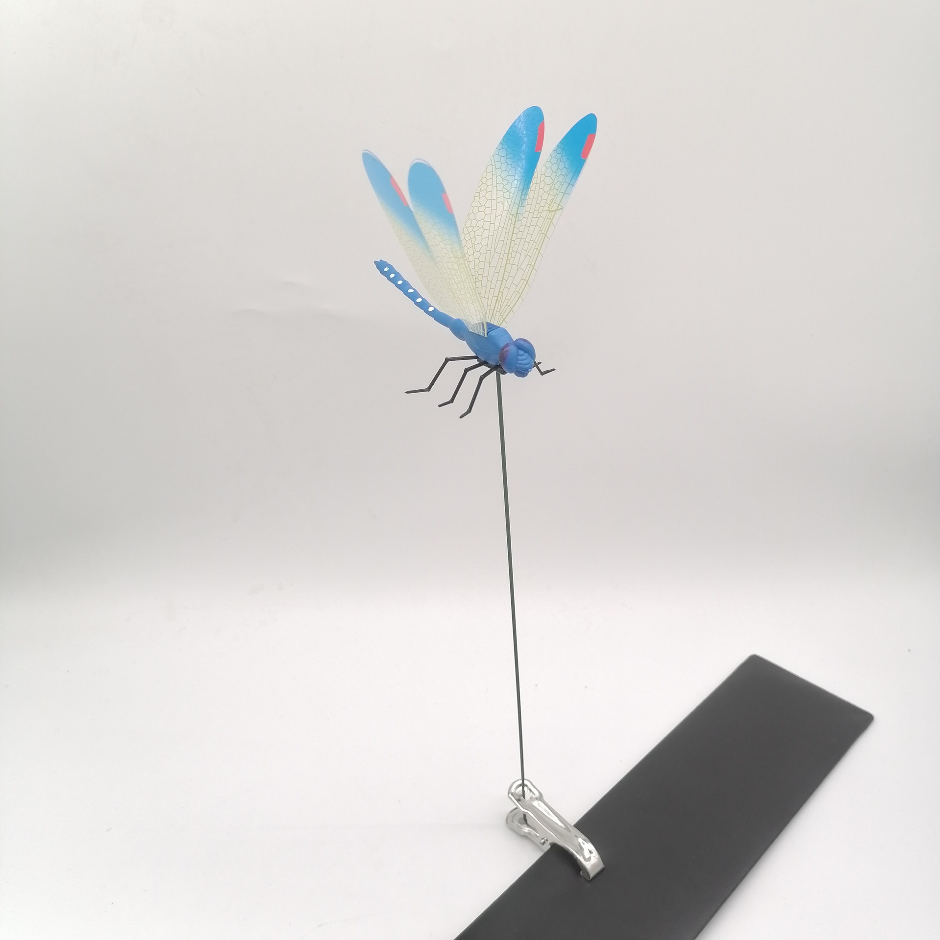 6-Pieces Blue Small Garden Dragonfly Clips – 3D Colorful Insect Decoration — image 1