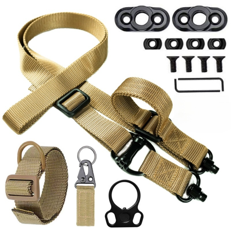 Khaki Quick-Adjust MS4 Tactical Sling System - Single/Two-Point Conversion Kit