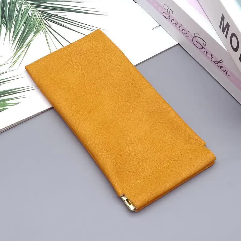 3-Pieces PU Orange Leather Glasses Pouch(18 * 8 CM) – Water Resistant