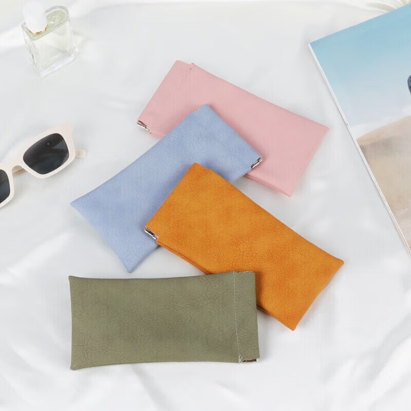 3-Pieces PU Green Leather Glasses Pouch(18 * 8 CM) – Water Resistant view 4