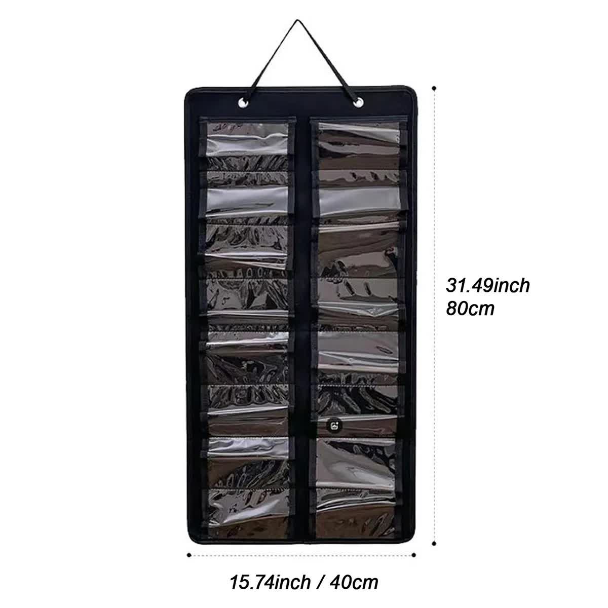 16 Slot Black Felt Hanging Sunglass Organizer(40 * 80 CM) – Foldable Wall view 2