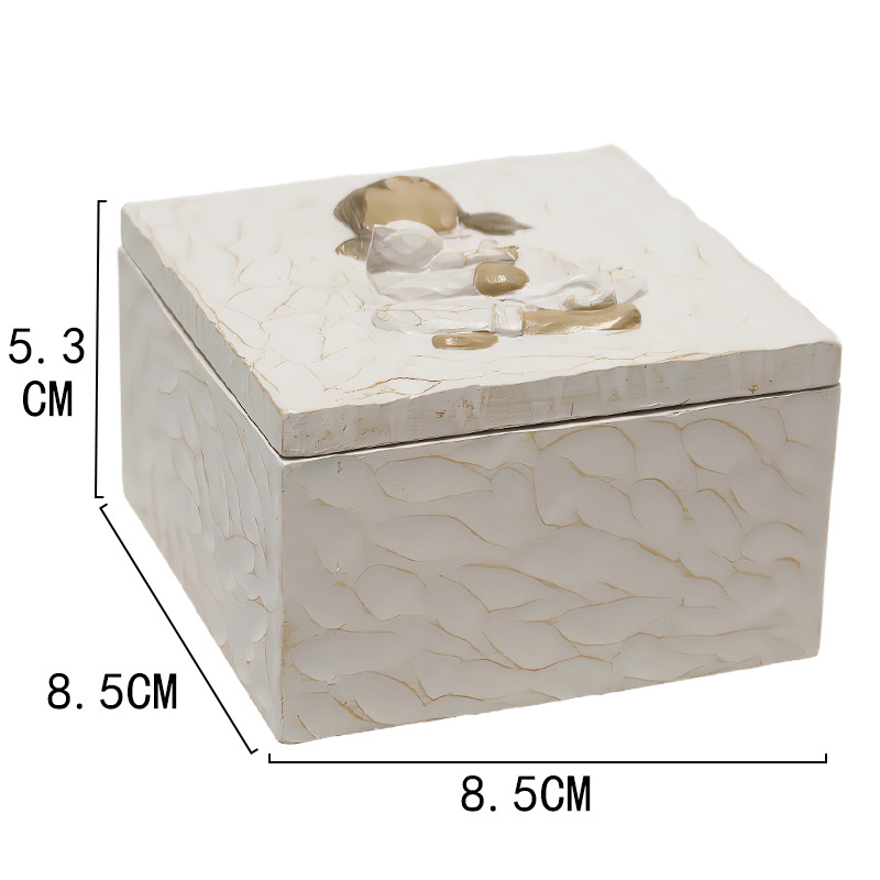 Resin Pet Urn Keepsake Box(8.5*8.5*5.3CM) – Child Hugging Cat Cremation Memorial view 2