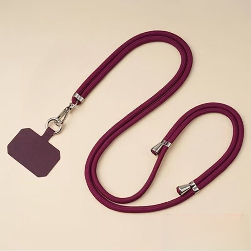 3-Pack Adjustable Wine Red Crossbody Phone Lanyards – Dual Wear Modes