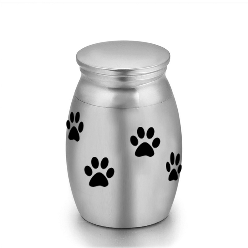 6-Pack 25x16mm Paw Print Mini Memorial Urn – Steel Urn for Dogs and Cats