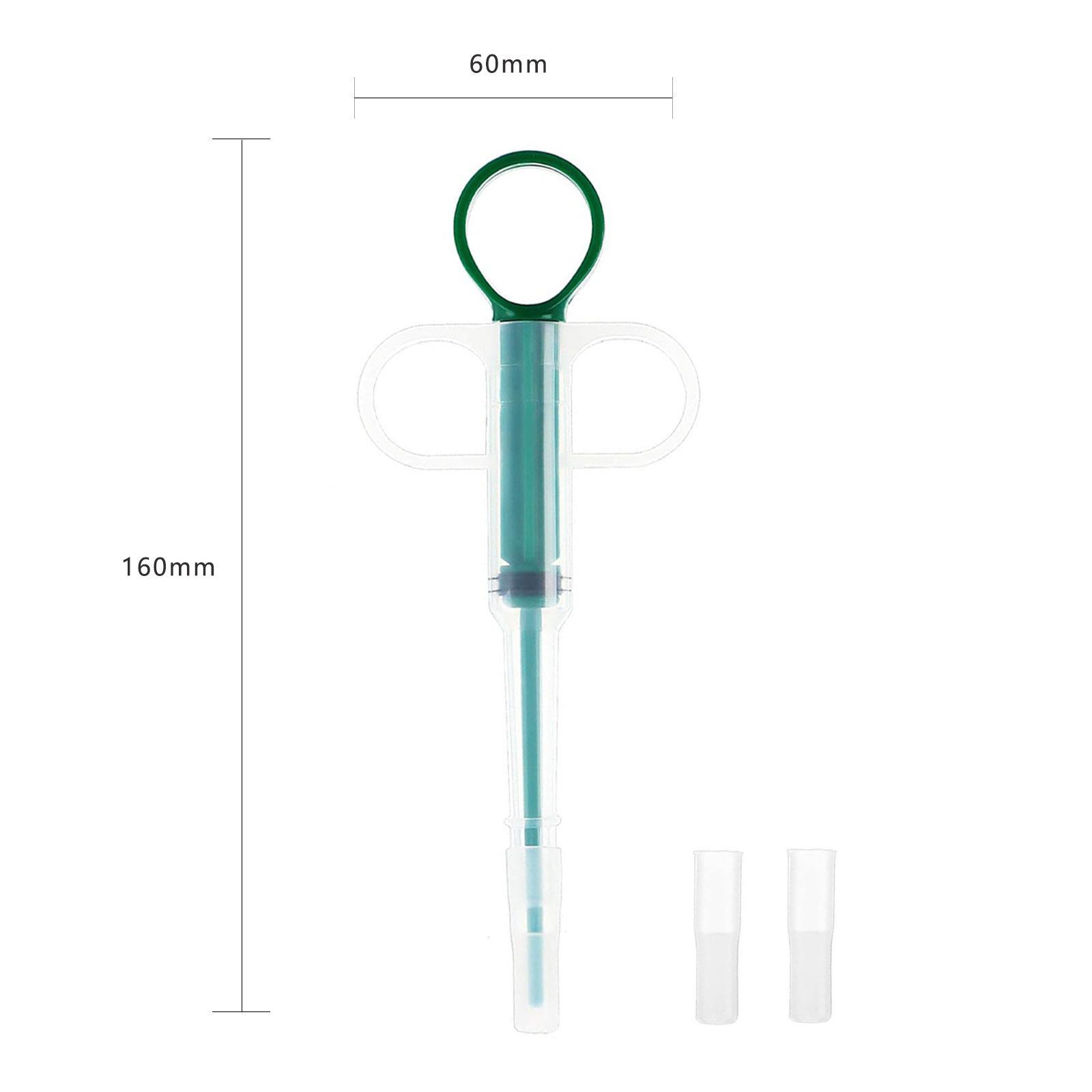 5-Pack 160mm Green Pet Pill Shooter – Soft Silicone Tip Feeder for Cats Dogs view 2