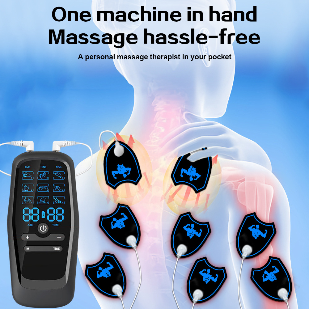 Dual Channel EMS TENS Microcurrent Massager Device with 9 Modes Pain Relief view 2