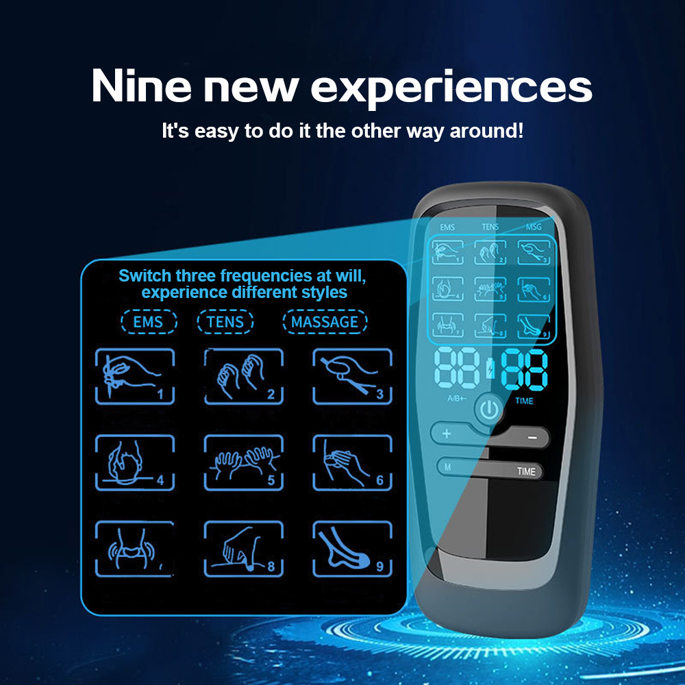Dual Channel EMS TENS Microcurrent Massager Device with 9 Modes Pain Relief view 4