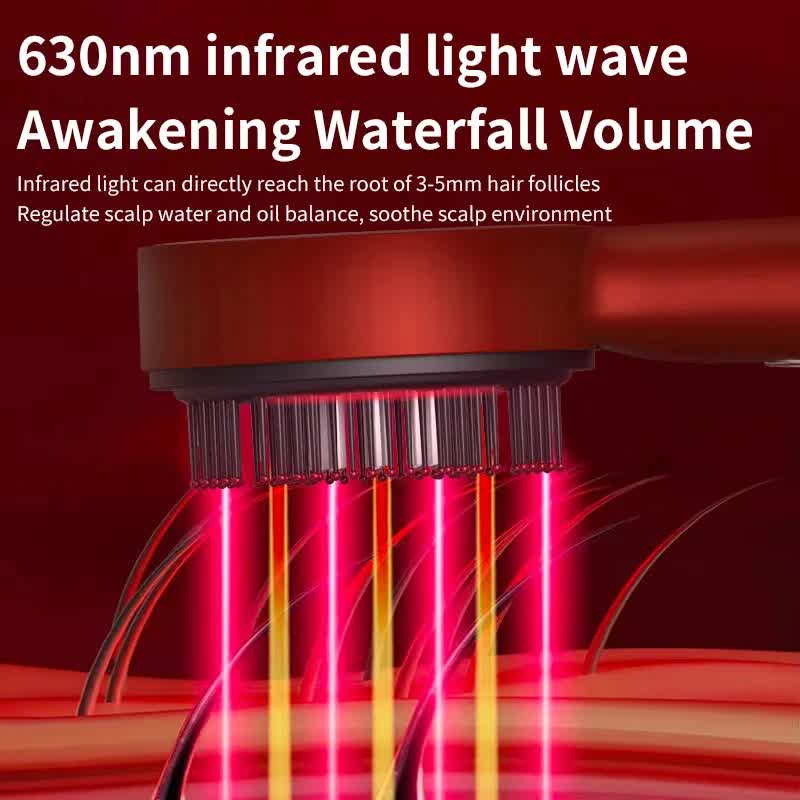 Dark Gray Luxury Red-Light Therapy Electric Scalp Massager Comb with Liquid view 2