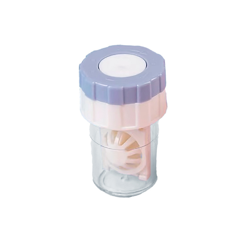4-PCS Blue Manual Rotation Contact Lens Cleaner Case - Portable Cosmetic