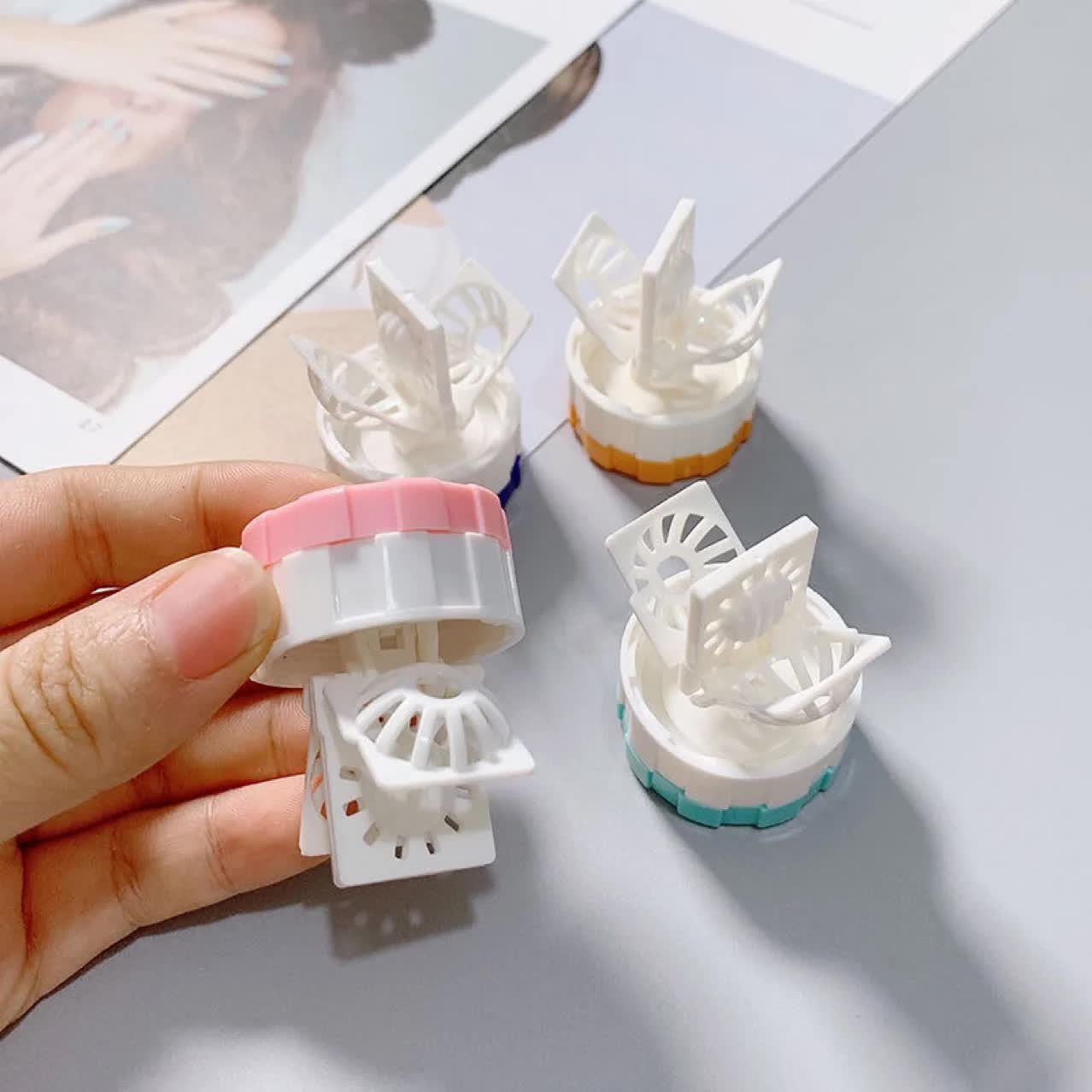 4-PCS Blue Manual Rotation Contact Lens Cleaner Case - Portable Cosmetic view 2