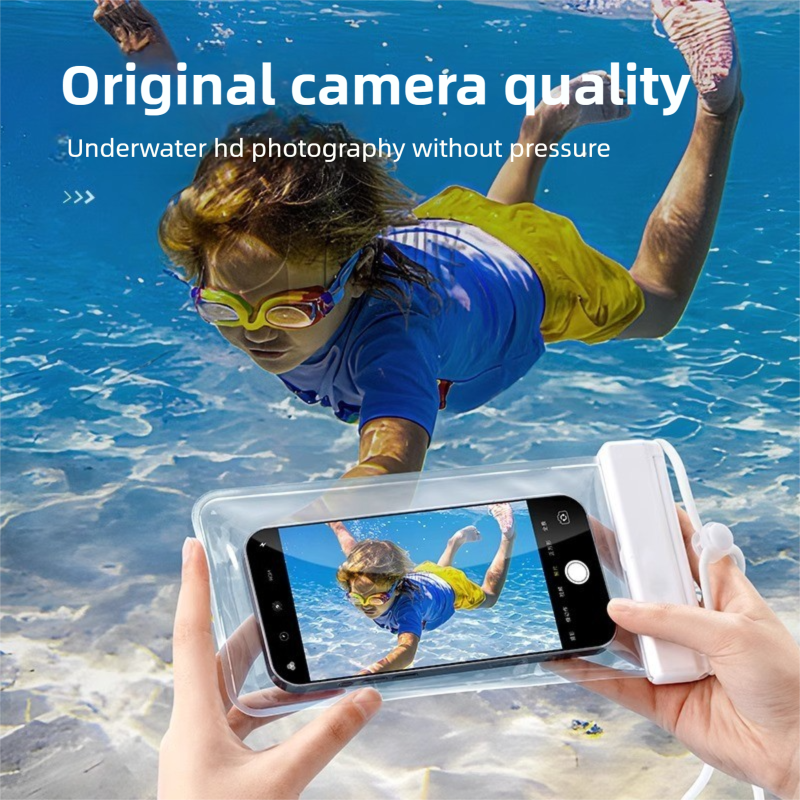 3-PCS Yellow IPX8 Waterproof Phone Pouch(19×11 CM) - Universal Touch Screen & view 5