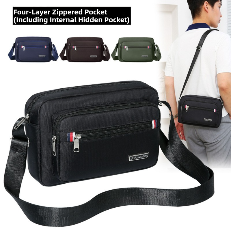 Green Dual-Style Men's Oxford Cloth Crossbody Bag Bundle - Oxford Cloth view 3