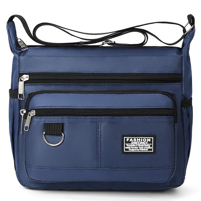Dark Blue Men's Waterproof Oxford Cloth Crossbody Bag - Durable Anti-Theft