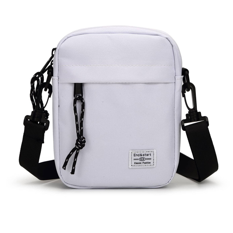 White Mini Streetwear Oxford Cloth Crossbody Bag - Ultra-Light (200g) Fashion