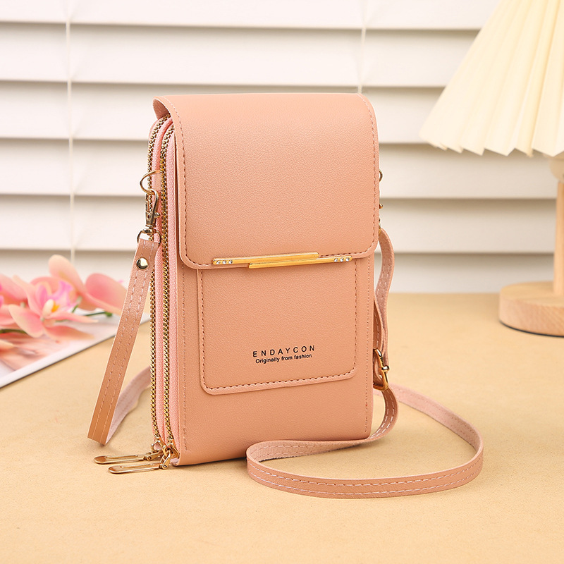 Light Pink Women's Cute Mini PU Leather Crossbody Phone Bag (19x12x4cm)