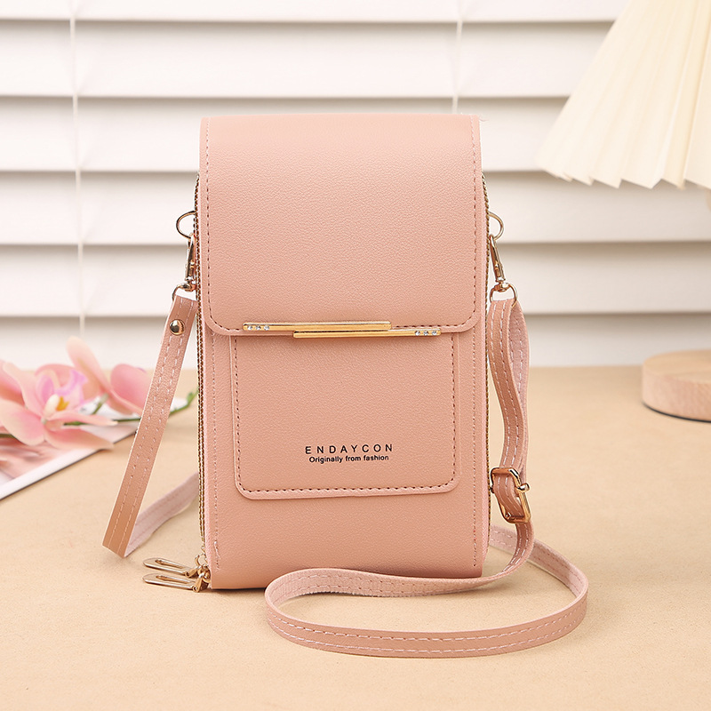 Green Women's Cute Mini PU Leather Crossbody Phone Bag (19x12x4cm) - Touch view 2