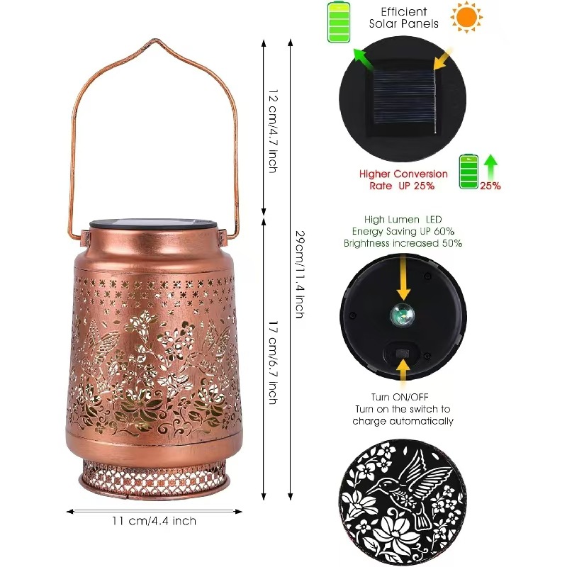Decorative Solar Butterfly Hanging Lantern(11x11x17CM) - Waterproof Metal view 2