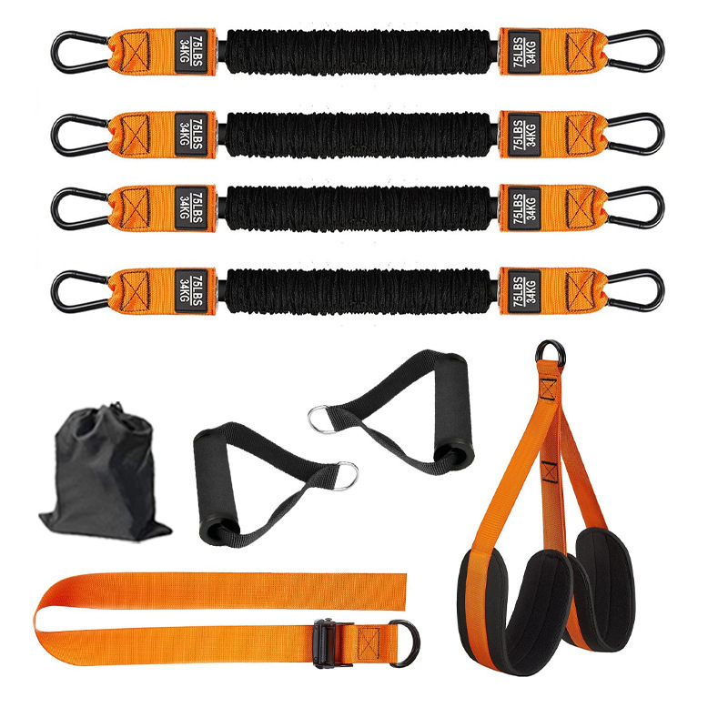 Orange (300lb)Heavy Duty Pull-Up Assist Strap System With Foam Handles
