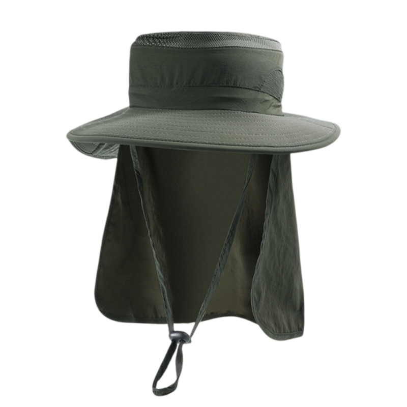 2-Pack Green Men's Adjustable Sun Protection Hat - Wide Brim